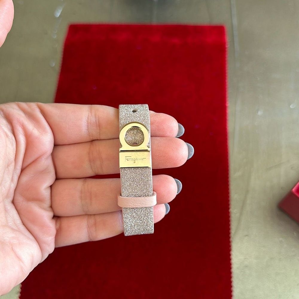 Salvatore Ferragamo Gancini Glitter 2 Sides Adjustable Bracelet - Picture 2 of 7